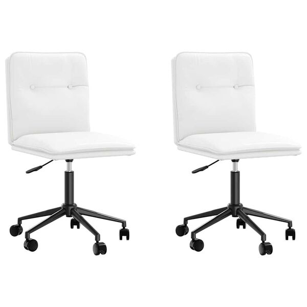 vidaXL Esszimmerst&uuml;hle 2 Stk. Wei&szlig; Kunstleder