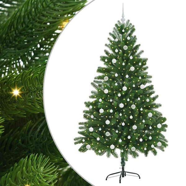 vidaXL Weihnachtsbaum mit 300 LEDs mit St&auml;nder Gr&uuml;n 210 cm PE