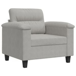 vidaXL Sessel Hellgrau 60 cm Mikrofasergewebe
