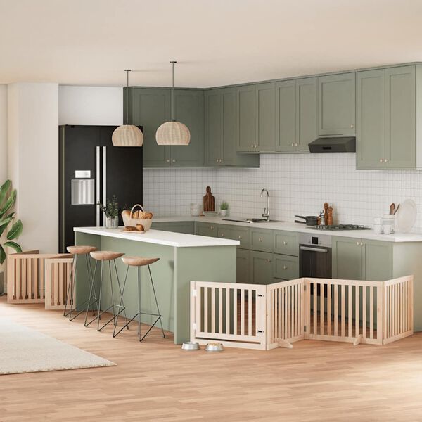 vidaXL 12-tlg. Hundetor mit T&uuml;r Faltbar 960 cm Pappelholz