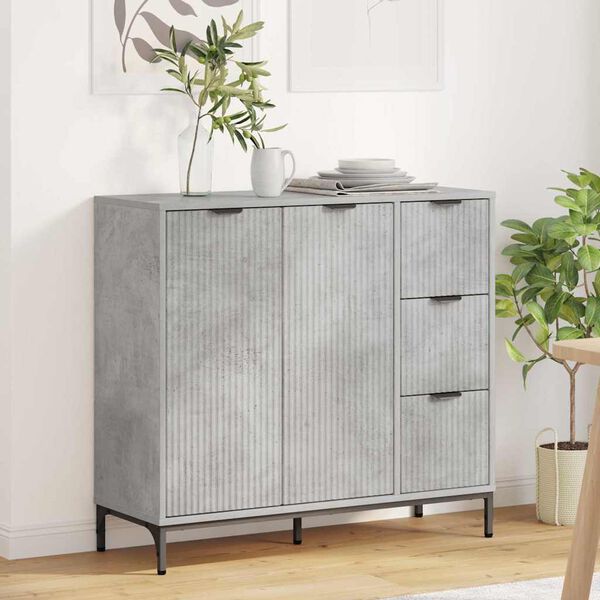 vidaXL Sideboard Beton Grau 89,5 x 33 x 82 cm Holzwerkstoff