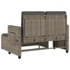 vidaXL Gartenbank Verstellbar mit Kissen Grau Poly Rattan