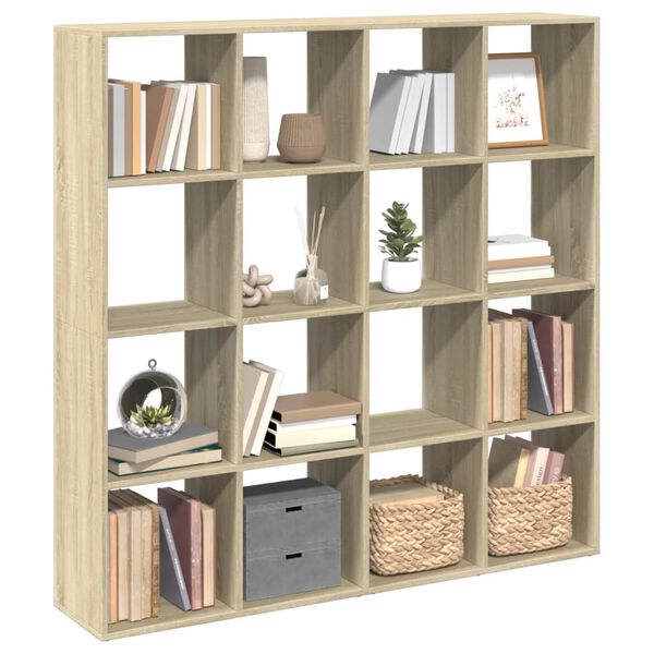 vidaXL B&uuml;cherregal Sonoma-Eiche 137,5x29x137,5 cm Holzwerkstoff