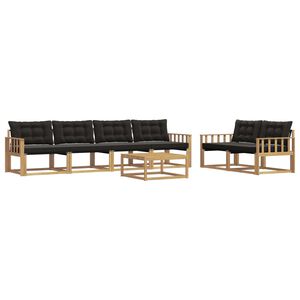 vidaXL Outdoor-Sofagarnitur 7 stk. Wei&szlig; und Schwarz