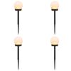 vidaXL Au&szlig;en Solarlichter mit Erdnagel 4 pcs Warmes Wei&szlig; 38,5 cm ABS