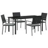 vidaXL Garten Essgruppe 5 stk. Schwarz und Hellgrau PE-Rattan