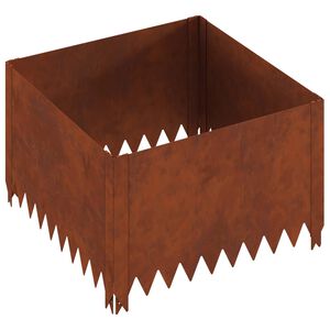 vidaXL Raseneinfassung 60 x 60 x 35 cm Stahl Rostig