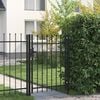 vidaXL Zauntor BOXTEL Einzelt&uuml;r mit Dornenaufsatz Stahl 1 x 1,2 m Schwarz