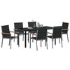 vidaXL Garten Essgruppe 7 pcs Schwarz Pulverbeschichteter Stahl