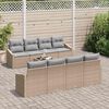 vidaXL Sofa Set mit Kissen 7 pcs Beige und Grau Poly-Rattan