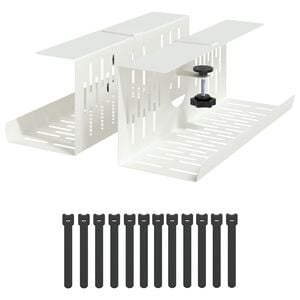 vidaXL Unter dem Schreibtisch Kabelmanagement Tray 2 Stk. Wei&szlig;