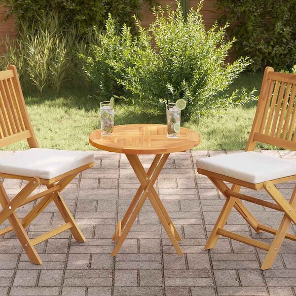 vidaXL Tischplatte Massivholz Teak Rund 2,5 cm 60 cm