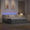 vidaXL Ottoman-Bett mit Matratzen & LEDs Hellgrau 200x200 cm Stoff