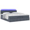 vidaXL Ottoman-Bett mit Matratzen & LEDs Dunkelgrau 200x200 cm Samt
