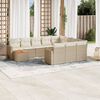 vidaXL 11-tlg. Garten-Sofagarnitur mit Kissen Beige Poly Rattan