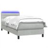 vidaXL Boxspringbett mit Matratze & LED Hellgrau 90x210 cm Samt