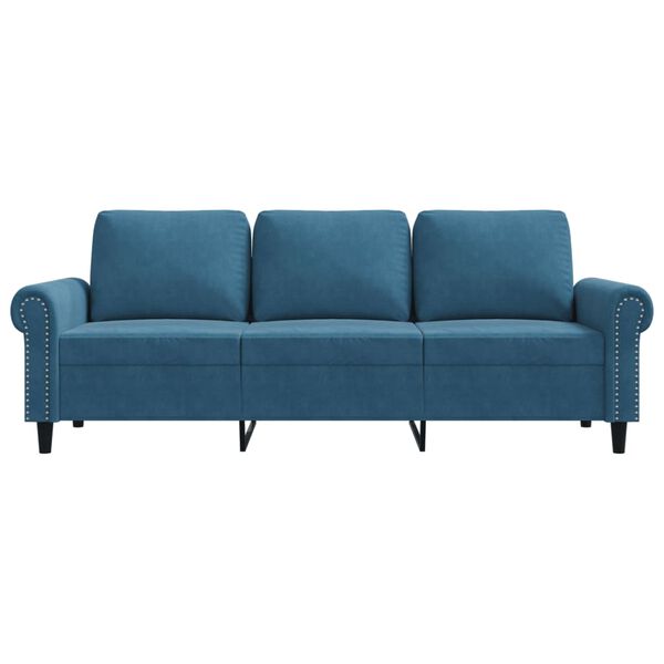vidaXL 3-Sitzer-Sofa Blau 180 cm Samt