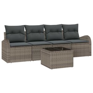 vidaXL Gartensofa-set Grau 55 x 55 x 37 cm Poly-Rattan