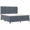 vidaXL Boxspringbett mit Matratze mit LED Dunkelgrau 180 x 200 cm Samt