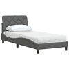 vidaXL Bett mit Matratze Dunkelgrau 90x190 cm Stoff