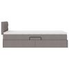 vidaXL Bett mit Stauraum und LED mit Matratze Taupe 100 x 200 cm Stoff