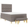 vidaXL Boxspringbett mit Matratze Taupe 120 x 190 cm Stoff