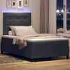 vidaXL LED Boxspringbett mit Matratze Dunkelgrau 120 x 200 cm Stoff