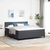 vidaXL Boxspringbett Dunkelgrau und Wei&szlig; 203 x 180 x 88 cm Cordstoff