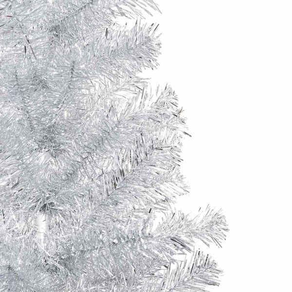 vidaXL K&uuml;nstlicher Weihnachtsbaum Beleuchtung & Kugeln Silber 180 cm