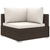 vidaXL 4-tlg. Garten-Lounge-Set mit Auflagen Poly Rattan Braun