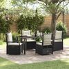 vidaXL Garten Essgruppe 5 pcs Schwarz Poly-Rattan