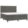 vidaXL Boxspringbett mit Matratze Dunkelgrau 160x200 cm Samt