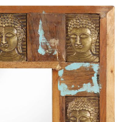 vidaXL Spiegel mit Buddha-Verzierung 110x50 cm Recyceltes Massivholz
