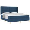 vidaXL Boxspringbett mit Matratze Dunkelgrau 90x190 cm Blau Stoff