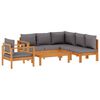vidaXL 5-tlg. Garten-Sofagarnitur mit Kissen Massivholz Akazie