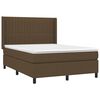 vidaXL Boxspringbett mit Matratze Dunkelbraun 140x200 cm Stoff