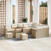 vidaXL Gartensofa-set mit Kissen 13 pcs Beige und Creme Poly-Rattan