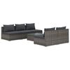 vidaXL 6-tlg. Garten-Lounge-Set mit Kissen Poly Rattan Grau