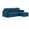 vidaXL Modulares 3-Sitzer-Schlafsofa Blau Stoff