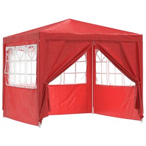vidaXL Party-Zelt Rot 250 x 250 x 240 cm PE und Stahl