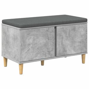 vidaXL Flurbank mit Kissen mit Speicher Betongrau 80 x 38 x 46 cm