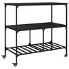 vidaXL K&uuml;chenwagen Schwarz 100x50x95 cm Holzwerkstoff