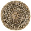 vidaXL Teppich Handgefertigt Jute mit Dunkelblauem Aufdruck 90 cm