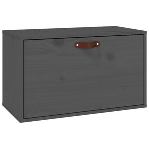 vidaXL Wandschrank Grau 60x30x35 cm Massivholz Kiefer