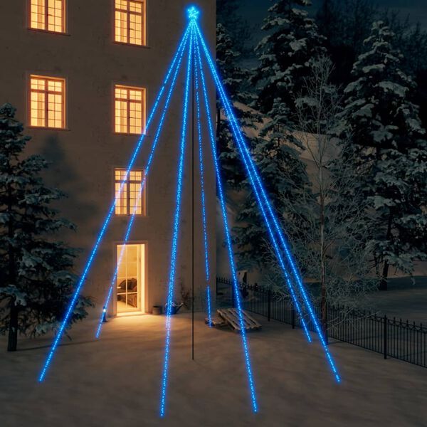 vidaXL LED Weihnachtsbaum Indoor Outdoor 1300 LEDs Blau 8 m