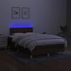 vidaXL Boxspringbett mit Matratze & LED Dunkelbraun 120x190 cm Stoff