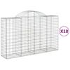 vidaXL Gabionen mit Hochbogen 18Stk. 200x50x120/140cm Verzinktes Eisen