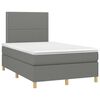 vidaXL Boxspringbett mit Matratze & LED Dunkelgrau 120x190 cm Stoff