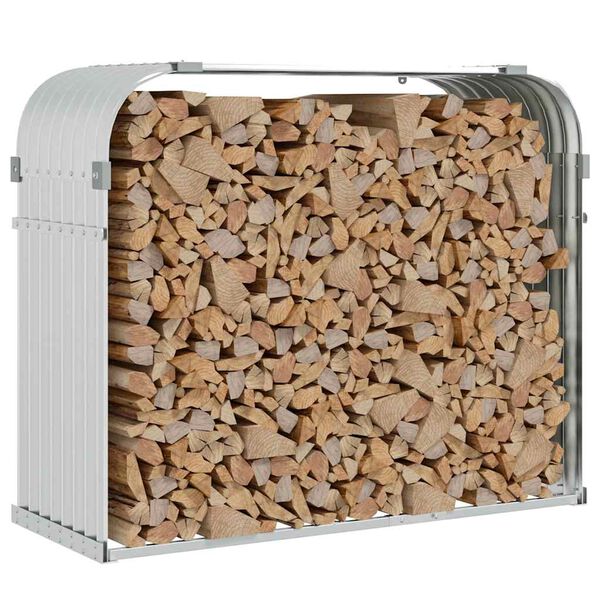 vidaXL Kaminholzunterstand Silbern 120x45x100 cm Verzinkter Stahl