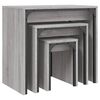 vidaXL Satztische 3 Stk. Grau Sonoma Holzwerkstoff